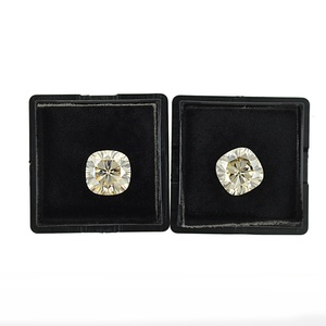 Lab Creato 5*5 millimetri 0.6 carati di diamanti caffè scuro-marrone giallo dorato cushion cut moissanite pietra - Product Image 2