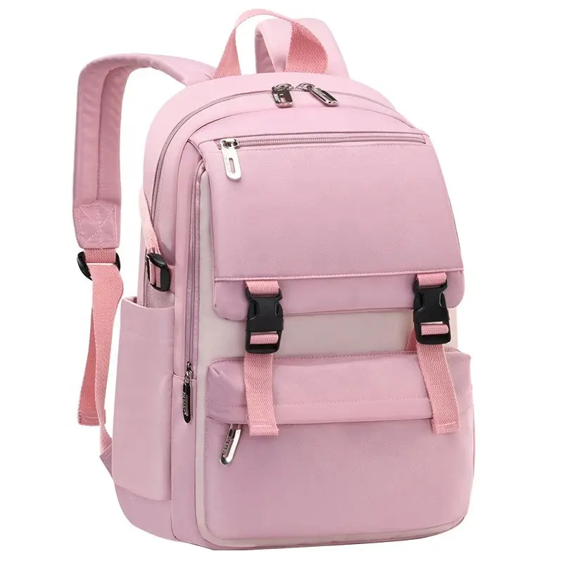 Mochila con usb pink Women girls School Backpacks Anti Theft Backpack Waterproof Bagpack School Bags Teenage Travel Bag