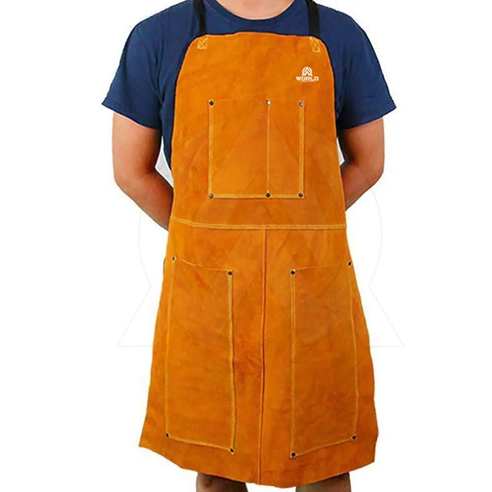 Work Apron Tool Leather Apron Heavy Duty Genuine Leather Customized Design Pocket with Custom Size For Sale