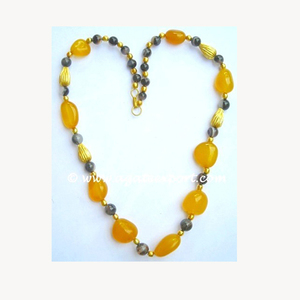 Collar Unisex de Ágata con Cuentas de Piedra Pulida, Cadena de Estilo Étnico con Engaste de Garra, Idea de Regalo para Boda Hindú, Fiesta o Compromiso - Product Image 1