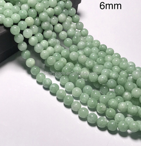 Hạt ngọc bích xanh Miến Điện bán buôn để làm đồ trang sức 6mm 8mm 10mm, dây 38cm 15 inch - Product Image 3