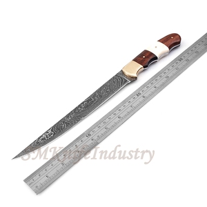 Cuchillo de pesca de Damasco forjado a mano, personalizado, con Funda de cuero, smk1649 - Product Image 5