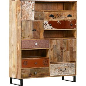 Industrial Foldable Solid Wood Farmhouse Villa Vintage 4 <b>Drawers</b> Apartment Living Room <b>Storage</b> Cabinet Home Furniture - Product Image 1
