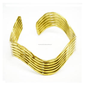 2024 Washington Customized Wedding Brass Cuffs Black Friday Sale Round 3mm <b>Engraved</b> Metal Texture Wire Cuff Simple Design - Product Image 5