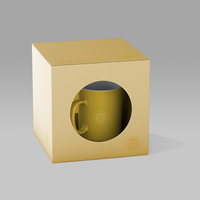 En gros Cadeau Papier Boîte D'emballage Conception Personnalisée Tasse À Café Tasse Boîtes D'emballage Avec Fenêtre Transparente