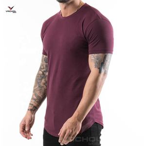Camiseta deportiva para correr personalizada para hombre al por mayor, camiseta informal de manga corta con cuello redondo, camiseta de talla grande con bordado de Hip Hop musculoso no tejido - Product Image 3