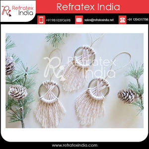 เครื่องตกแต่งคริสต์มาสแบบเมคราเม่,ผู้ผลิตจำนวนมากและผลิตโดยเครื่องตกแต่งจากอินเดีย - Product Image 2