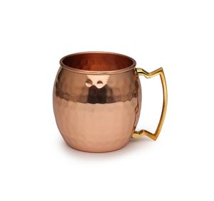 Tasse de forme ronde de qualité supérieure Tasse de mule de Moscou martelée en cuivre de créateur avec poignée en laiton pour un usage domestique - Product Image 2