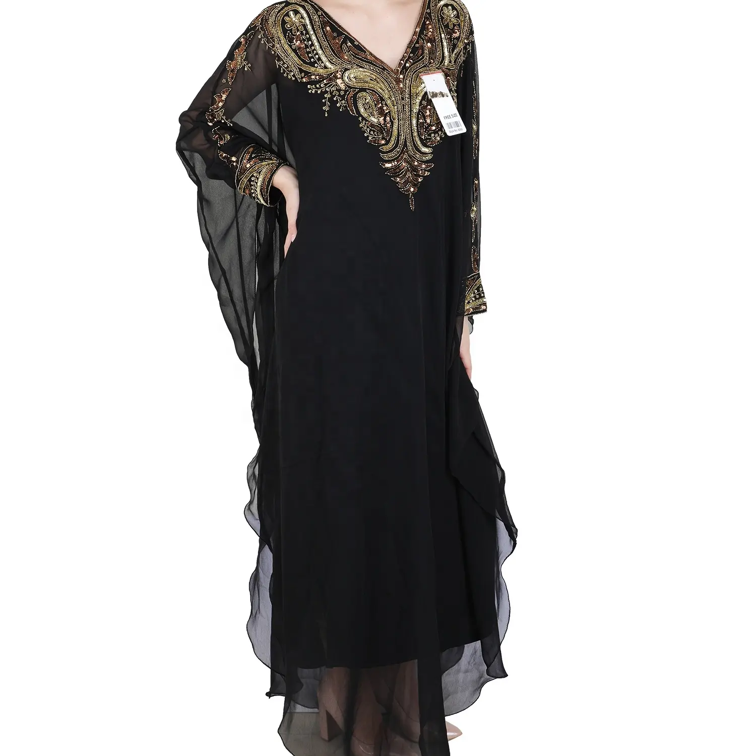 Styles tendance Hijab Style Dubaï Georgette Tissu Abaya Longue Islamique Longue Maxi Robe Élégante Abayas Et Designer Caftan Robes