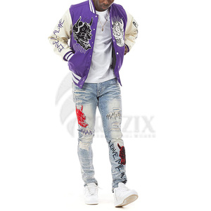 Mode d'usine du fabricant OEM vestes en toile Letterman universitaire personnalisées et chaudes pour hommes avec broderie en chenille pour l'hiver - Product Image 5