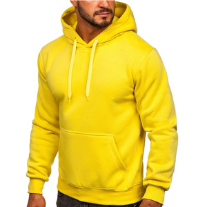 US EU Oversize personnalisé écologique polaire hiver couleur unie sweats à capuche brodés 65 coton 35 polyester sweat à capuche pour hommes - Product Image 3