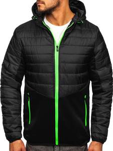 Blouson aviateur d'hiver personnalisé grande taille pour hommes veste de vol en toile à col montant et enduit de bulles vente en gros - Product Image 2