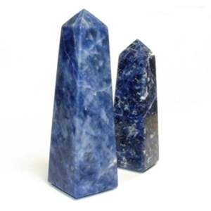 Sodalite Gemstone Obelisk Tower Pieza de pie para curar Reiki - Product Image 1