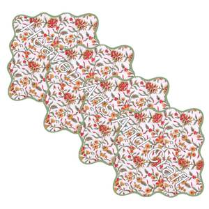 Cheap Scallop Napkin Set Hotel Restaurant Use Wholesale High Quality <b>Wood</b> <b>Block</b> Print Scallop Napkins Floral Hand <b>Block</b> Printed - Product Image 6