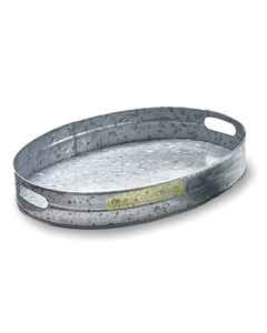 Bandeja de servicio decorativa de macramé de madera ovalada de Metal dorado personalizable Casa de campo Cocina de lujo Mesa de centro Servicio de comida - Product Image 4