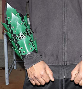 เครื่องหนังปรับขนาดได้ในยุคกลาง,ชุดเกราะกันสั่นแขนสีเขียว - Product Image 4