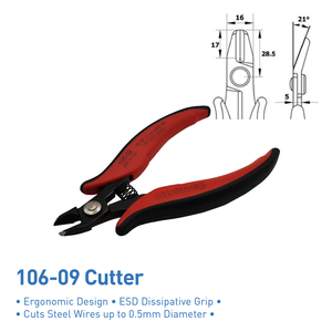 Cisailles ergonomiques 26mm 106 — 09, outil manuel de coupe de fil, pince de sécurité, petite lame court et Long nez - Product Image 1