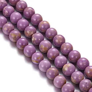 6mm 8mm 10mm Loose Smooth Round Bead Strands Fosfosiderite Gemstone Beads para Fazer Jóias