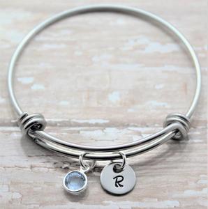 Handmade Happiness Personalized Bangle <b>Bracelet</b> - Product Image 1