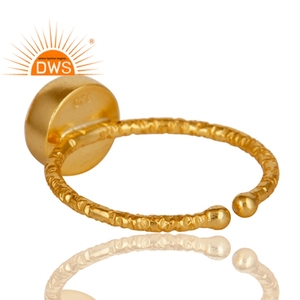 Round Natural <b>Labradorite</b> Gemstone 925 Sterling Silver <b>Ring</b> Gold Plated Woman's Weddings <b>Ring</b> Jewelry Manufacturer - Product Image 3