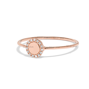 Sólido 14kt Oro Rosa Anillo de diamante genuino Hecho a mano Compromiso fino Joyería DE BODA Directo del fabricante Proveedor mayorista - Product Image 3