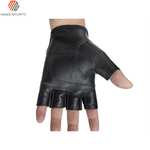 Leather Half Finger <b>Gloves</b> For <b>Weight</b> Lifting Gym Fitness Unisex Breathable Workout <b>Glove</b> - Product Image 6