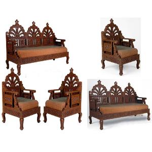 Canapé en bois de teck Style traditionnel, ensemble décoratif pour la maison, meubles Royal en teck Antique - Product Image 1