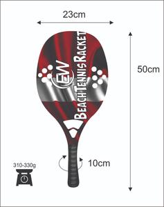 Raquettes de beach tennis sur mesure pour padel/spaddle, en fibre de carbone et de verre, face de 22 mm, poids de 320-340 g, longueur de 50 cm, logos et couleurs personnalisés - Product Image 3