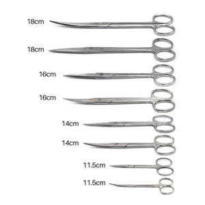 Ciseaux chirurgicaux professionnels droits et incurvés en acier inoxydable de 18cm toutes les tailles disponibles par les instruments chirurgicaux - Product Image 1
