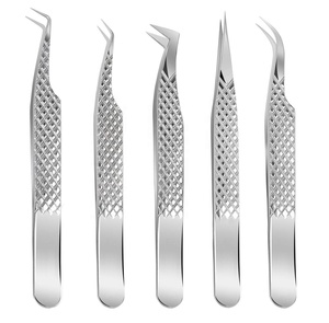 Marque privée personnalisée Lot de 5 pinces à épiler en acier inoxydable avec pointe en fibre pointue pour extensions de cils - Product Image 6