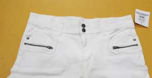 Pantalon Chino en coton riche et décontracté pour femmes, taille moyenne, pantalon boutonné, étiquettes de marque, vêtements en surplus, stock d'été au Bangladesh - Product Image 3