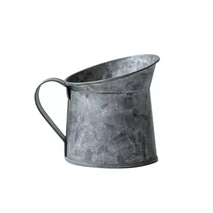 Antique Galvanized Metal Farmhouse Table <b>Vase</b> Functional <b>Floor</b> <b>Vase</b> - Product Image 3