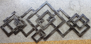 Decoración de pared de Metal, vestíbulo, Casa Dorada, hierro forjado, Interior, dormitorio y sala de estar, marco de arte colgante, decoración de pared de Metal para el hogar - Product Image 3