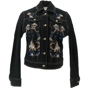 Meilleur style de veste en jean d'extérieur pour femmes Décoration à rayures personnalisée Vente en gros OEM Peau de mouton Cuir Coton Matériau de remplissage - Product Image 1