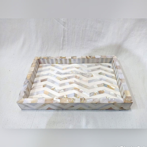 Plateau de service en incrustation de nacre faite à la main de meilleure qualité en gros poli avec de l'artisanat naturel de style animal - Product Image 4