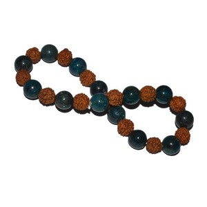 Get Online Blue Apatite With Rudraksha <b>Bracelets</b> : Blue Apatite With Rudraksha <b>Bracelets</b> for Sale - Product Image 1