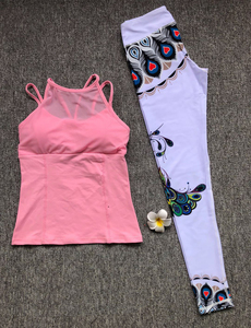 Traje de yoga a la moda para correr, Conjunto de sujetador corto y cruzado para mujer, conjunto deportivo de ocio para mujer, conjunto con estampado de sublimación de corbata de alta calidad - Product Image 6