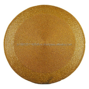 Creative Design <b>Rounded</b> <b>Placemat</b> With Beads Design for Home Decor Tableware Dinning Table Party and Wedding Design Pads - Product Image 3