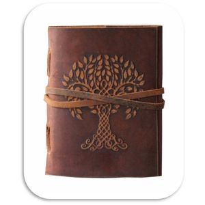 Diario Personalizable de Cuero Marrón Hecho a Mano, Diseño Único con Grabado de Árbol, Costura Lateral, Material Reciclado B5, para Oficina, Negocios, Uso Diario, Regalo - Product Image 1