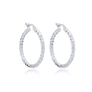 การออกแบบทางเรขาคณิต30มิลลิเมตร Dia ห่วงต่างหูตุรกีที่ทำด้วยมือขายส่ง925สเตอร์ลิงเครื่องประดับเงินของขวัญสำหรับผู้หญิง - Product Image 3