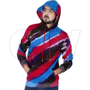 Sudaderas con Capucha de Forro Polar para Hombre, de Secado Rápido, Sostenibles, con Estampado Tie-Dye, de Poliéster/Algodón de Alta Calidad, OEM - Product Image 3