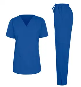 High Quality Waterproof Medical short sleeves Scrubs Suit 2024 New Stylish Scrubs Women Hospital Uniforms cherokee style uniform