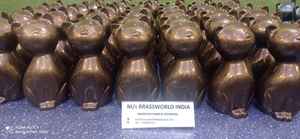 Urna de cremación de gato sentado, fabricante de Brassworld, India - Product Image 4