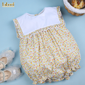 Conjunto de Romper para Bebé 100% Algodón Orgánico con Certificación OEKO-TEX, Diseño Floral con Volantes y Cierre de Botones a Presión para Niñas, OEM ODM - Product Image 2
