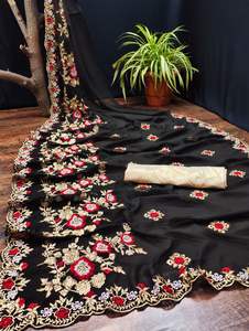 New Arrival Net Sana Silk Saree Ladies Women in Indian for Boutique <b>Floor</b> Length Panjabi Saree to Party Wear Saree Women Store Ethnic - Product Image 3