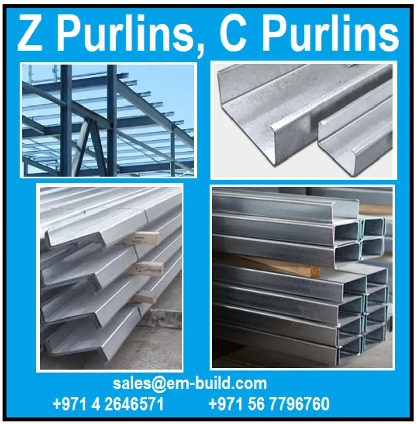 Z Purlins En C Purlins Voor Staalconstructies En Alle Metalen Constructies In De Vae/Dubai/Oman/bahrein/Qatar/Koeweit