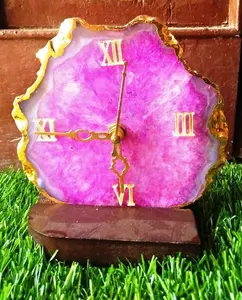 마노 테이블 시계 마노 벽 시계 나는 마노 매달려 시계 핑크/시계 홈 장식 크리스탈 공예