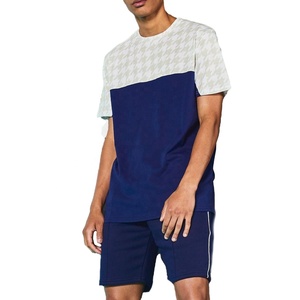 ชุดกางเกงขาสั้น2ชิ้น,เสื้อยืดพิมพ์ลายบล็อกสีแบบระเหิดดีไซน์ใหม่ฤดูร้อน - Product Image 6