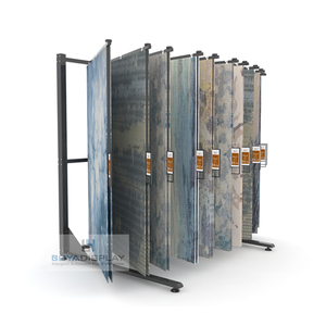 Boya phổ biến bán buôn thời trang kim loại cuộn Kệ Thảm vải thảm Mẫu hiển thị đứng kệ cho showroom hệ thống hiển thị - Product Image 5