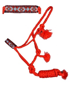 Hot Selling Woven Red Nylon Mule Tape Halter With <b>Beaded</b> Nose Wholesale manufacturer - Product Image 1